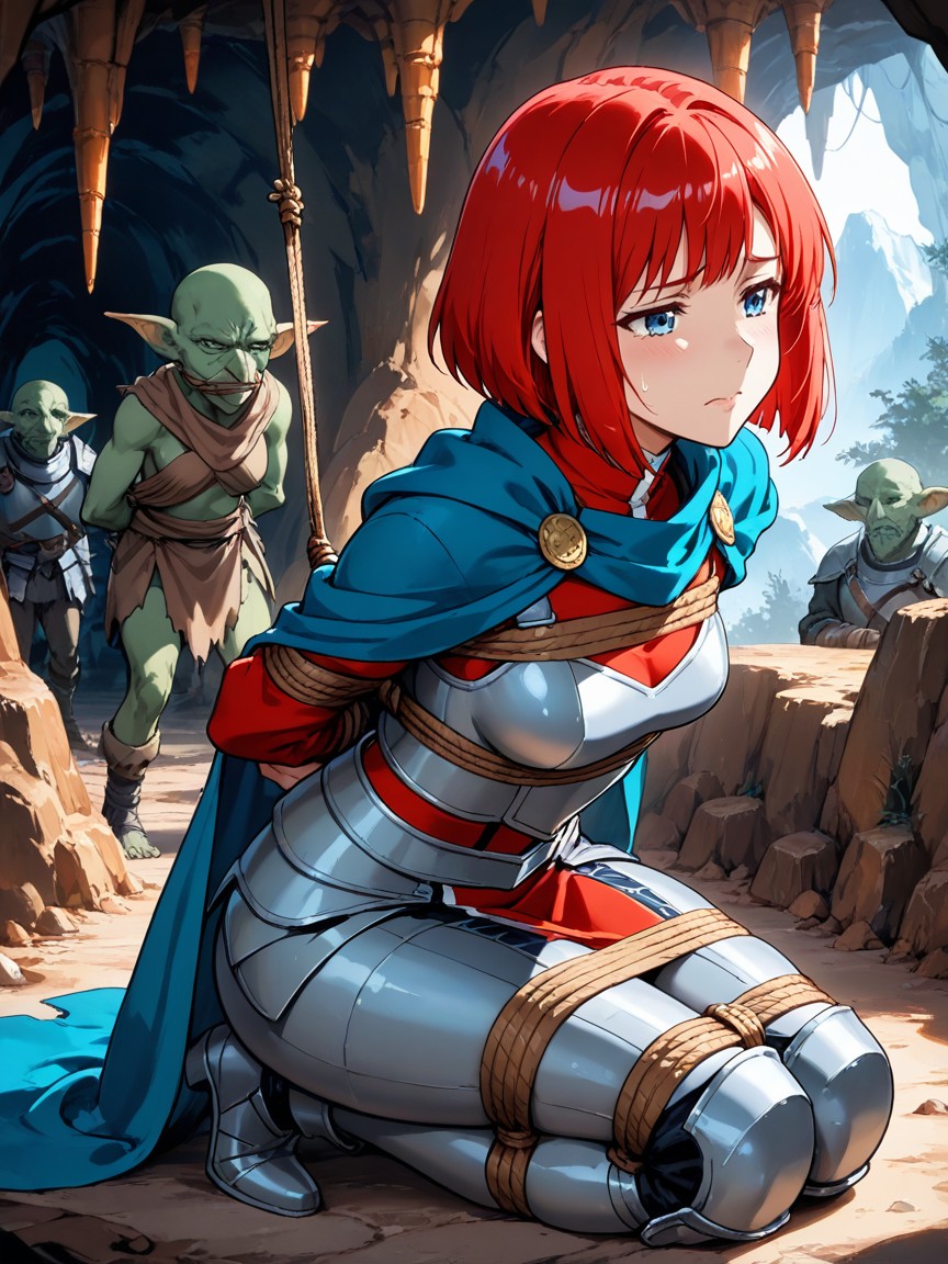Female Taller Than Goblin, Grey Armor, Gag Hentai AI Porn