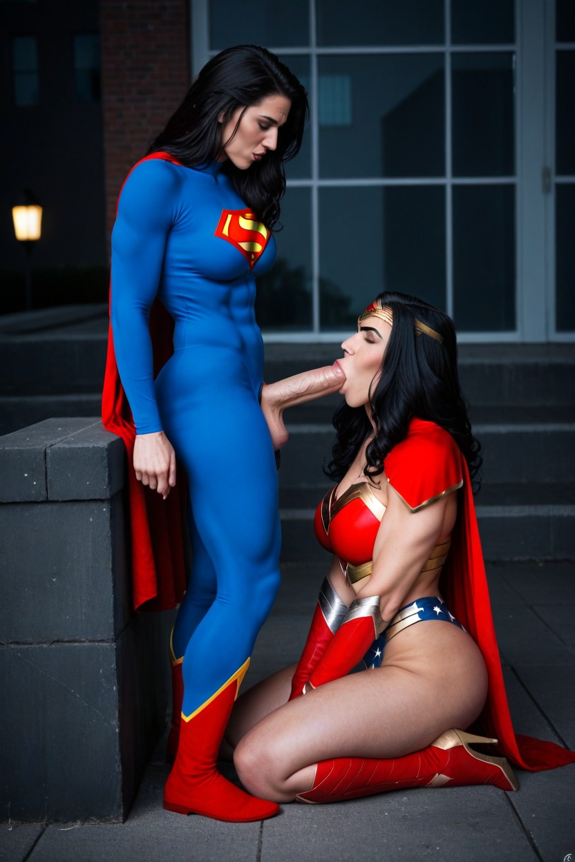 You Can Visibly See Both Futa Cocks, スーパーヒーロー, Highly Detailed Costumes ニューハーフAIポルノ