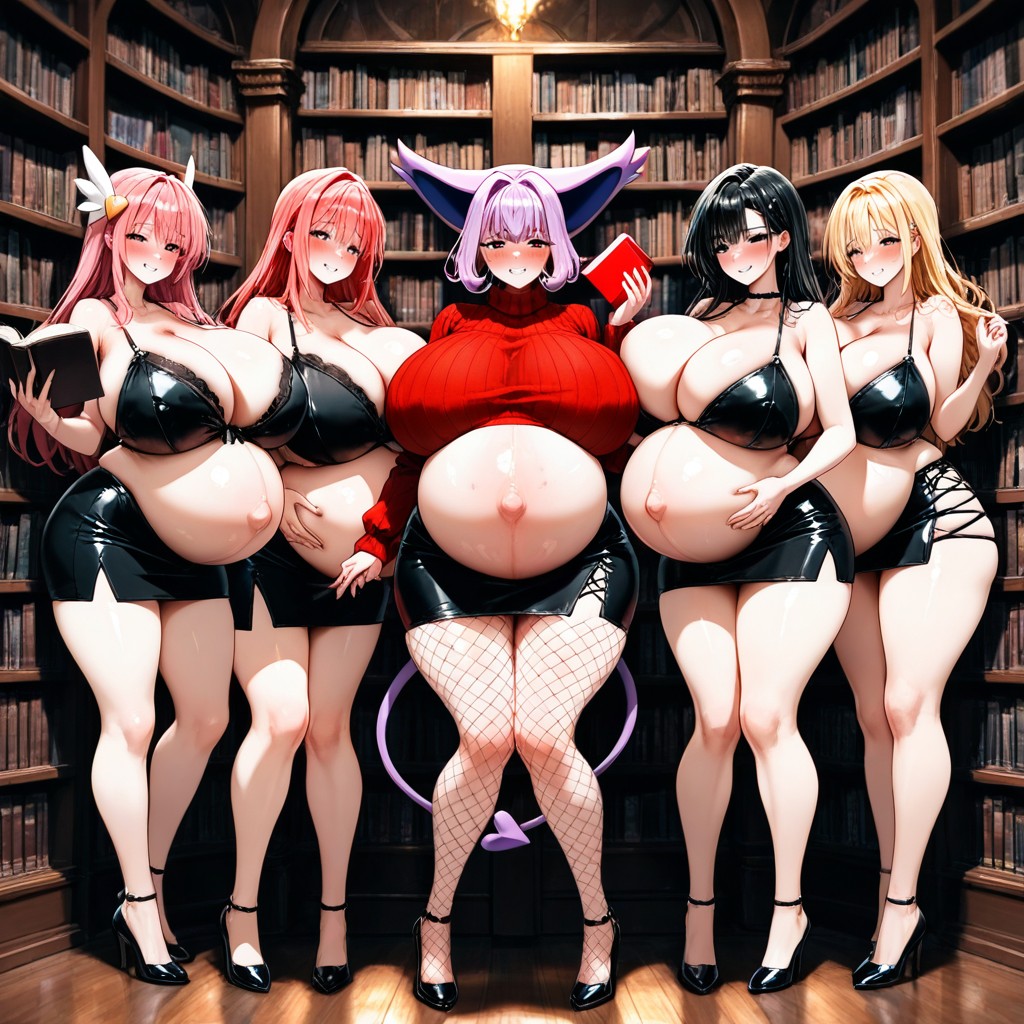 Blushed, Smile, Holding Book Porno IA