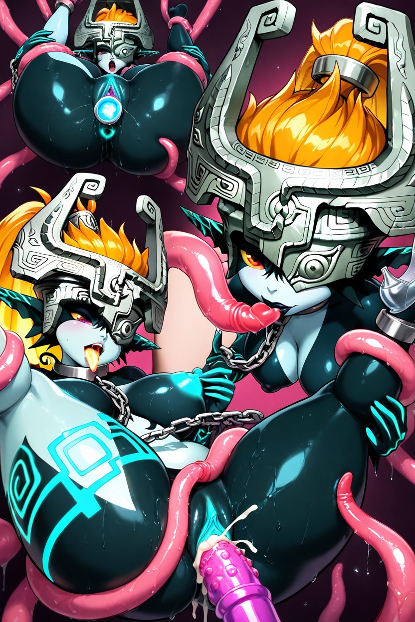 Dildo Insertion, Tentacle Groping I'm P Midna, Im P Midna AI黄漫