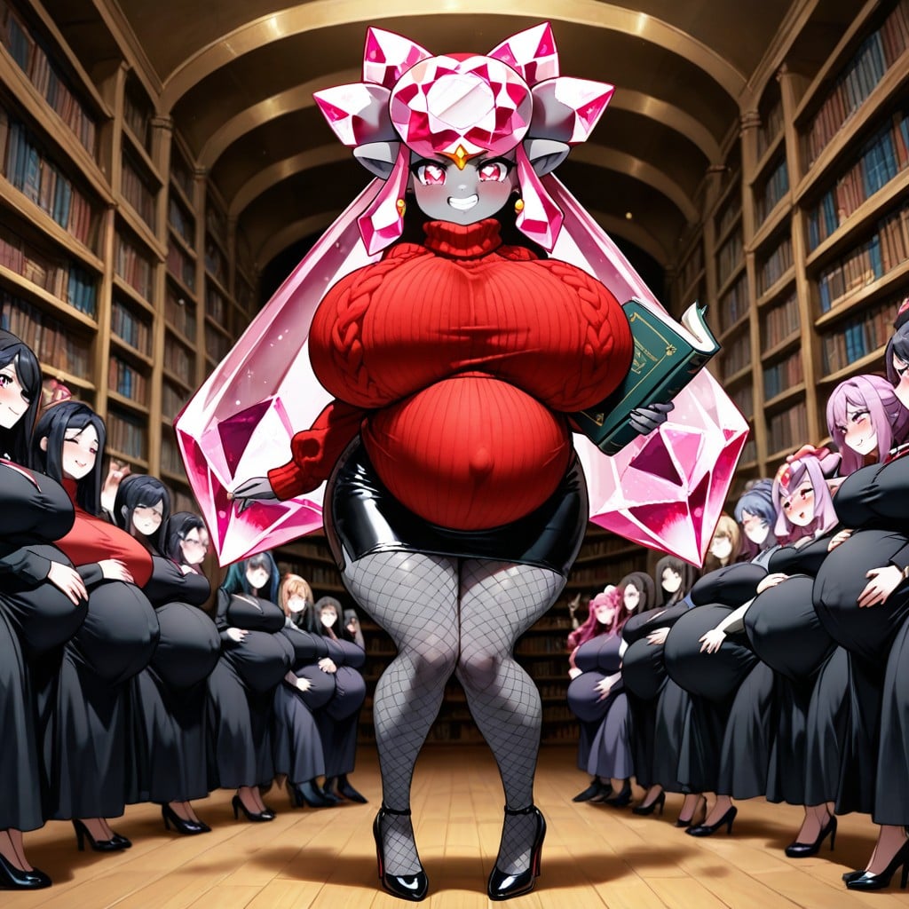 Belly Expansion, Harem, Knees Together Feet Apart AI Porn
