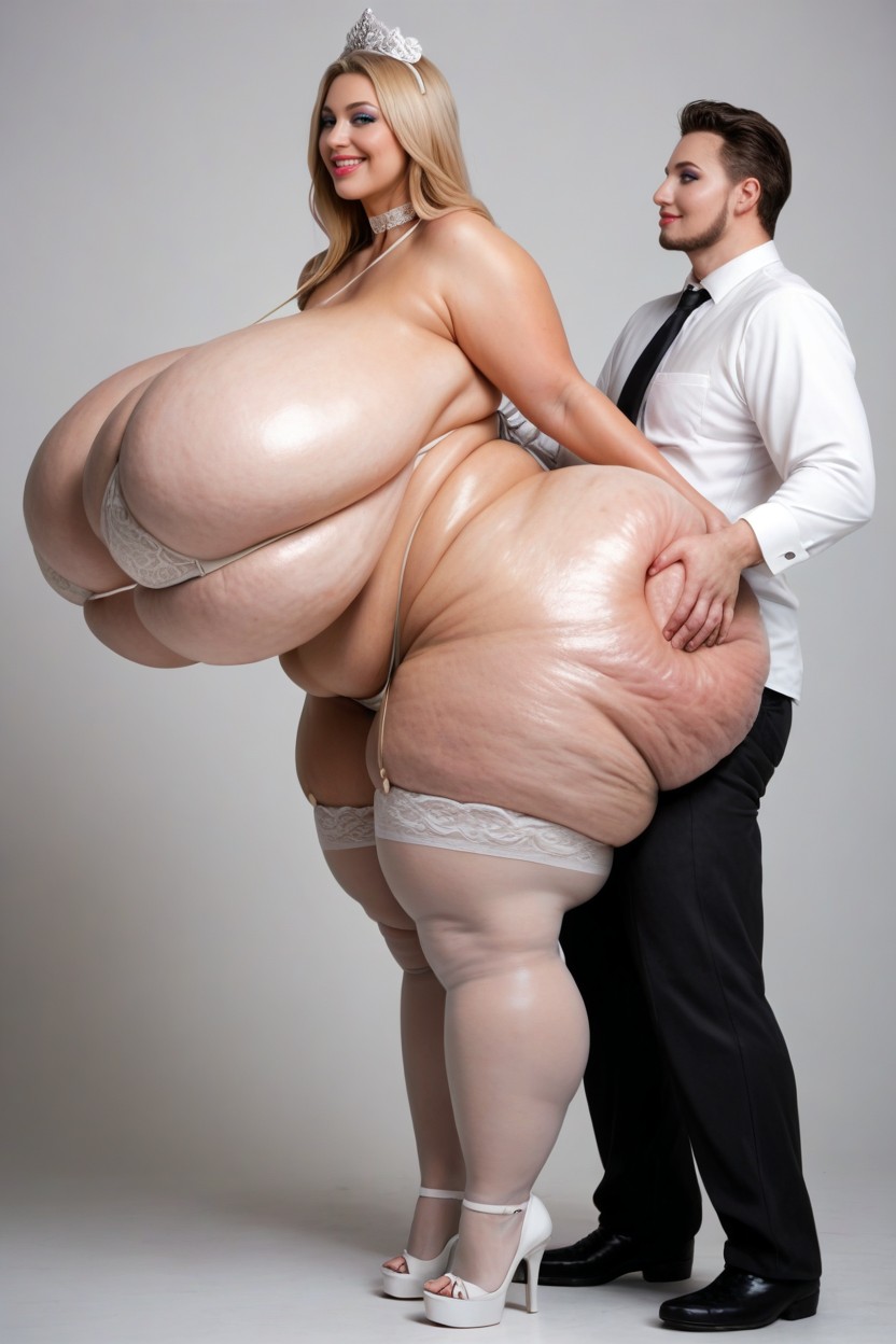 Gigantic Hyper Breasts, Gigantic Hyper Ass, Pretty Face BBW AI Porn