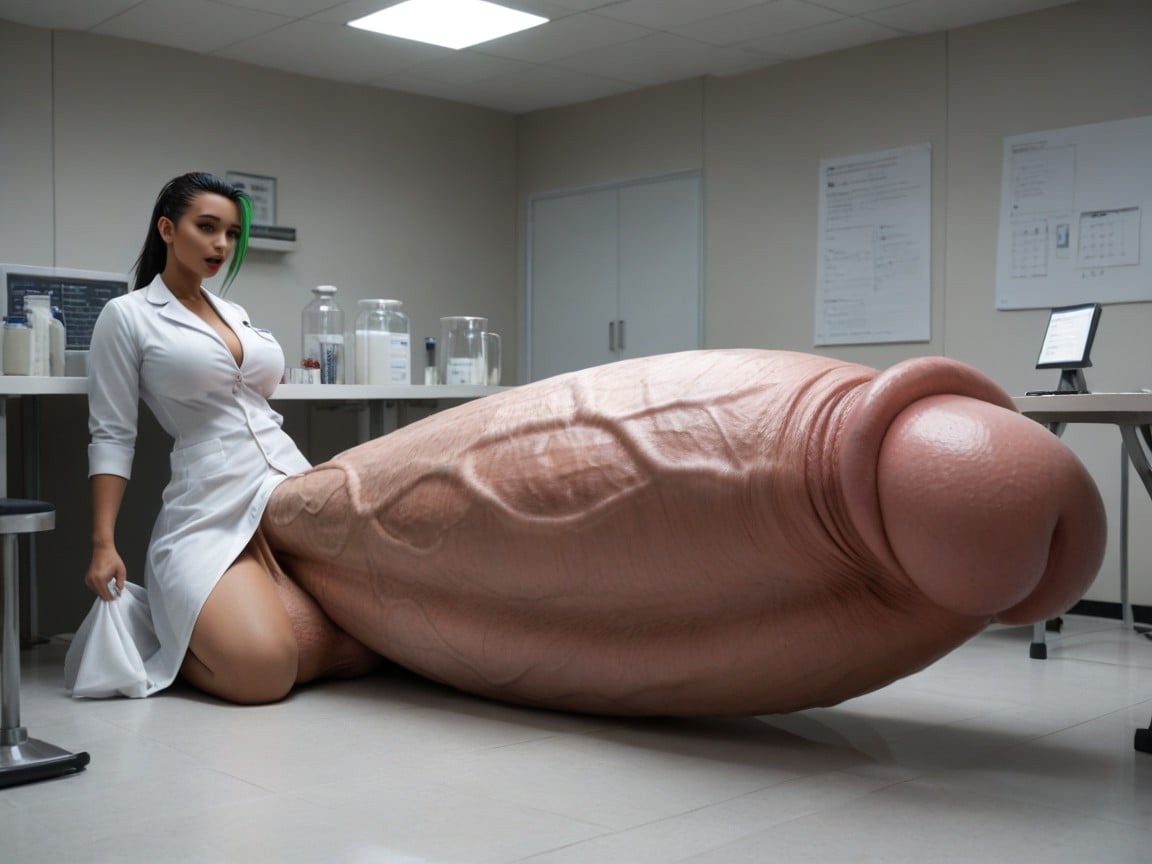 Hyper Gigantic Penis, Gigantic Penis, Head Back Travesti IA Pornô