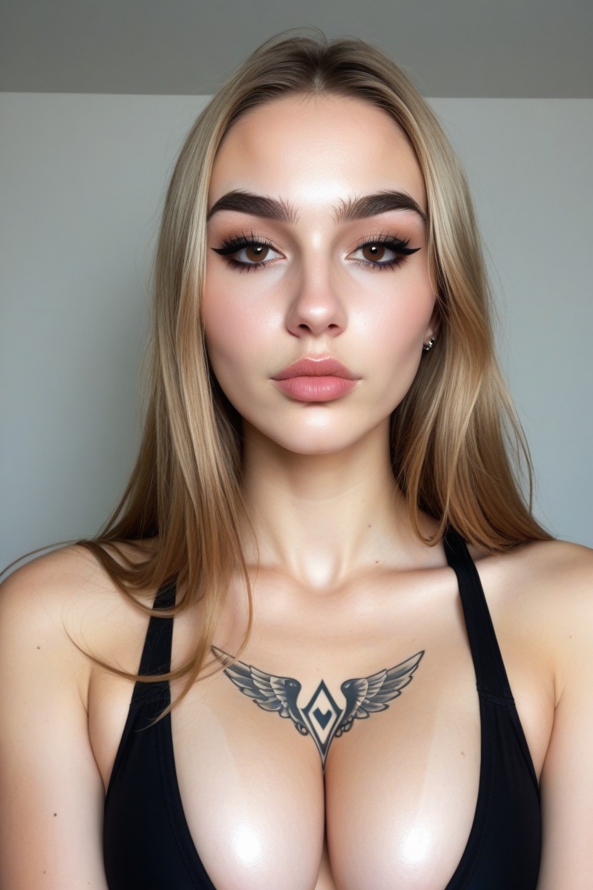 Angular Face, 18+, Tight Lipped Mouth AI Porn