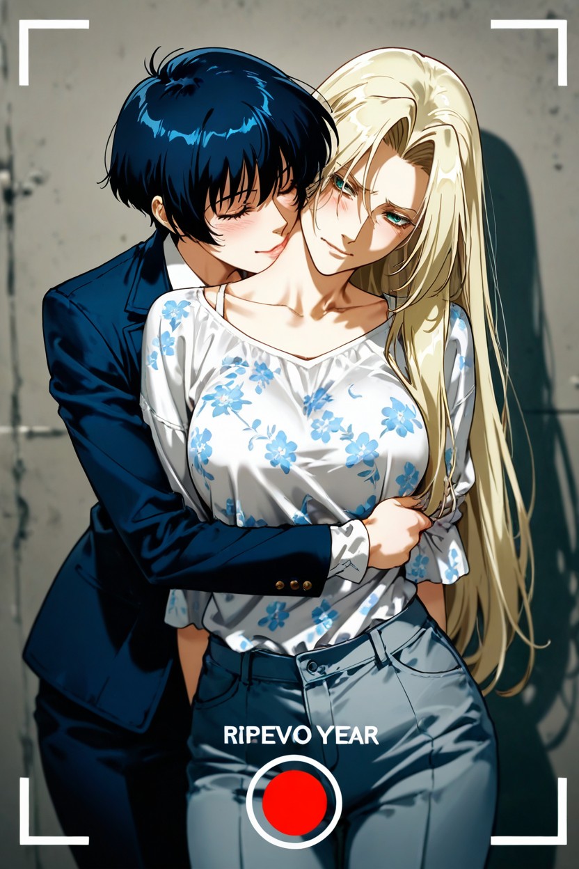 Meryl Stryfe, Kiss In Cheek Neck Shoulder, Lesbians Hentai AI Porn