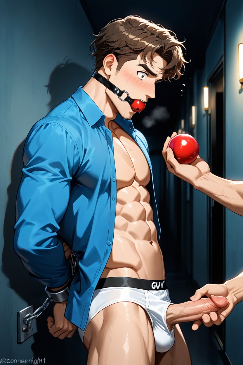 Curly, Brunette, Short Length AI Gay Porn