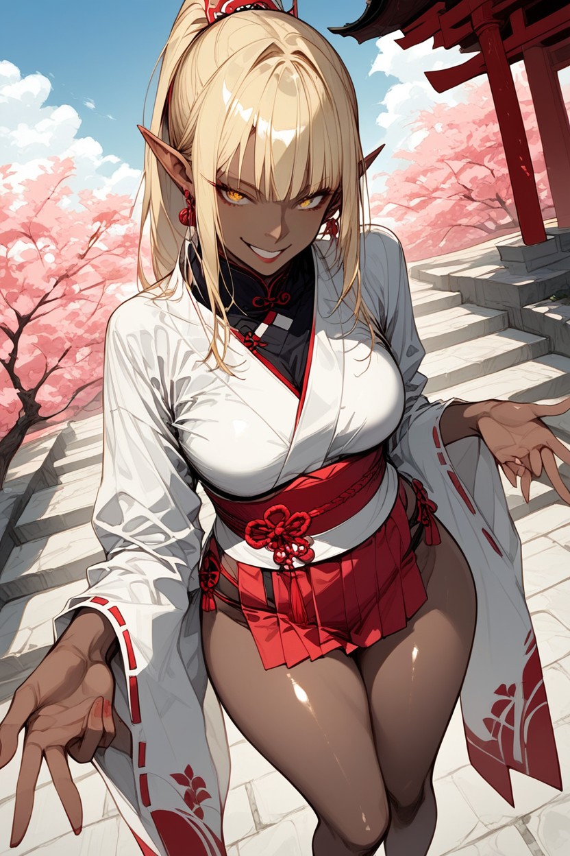 Only Woman, Red Hakama Skirt, Pov Hentai IA pornografia