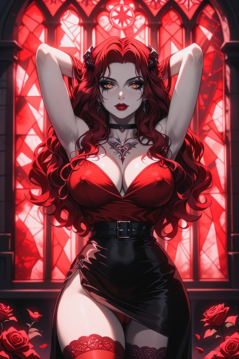Erect Nipples, Candlelight Reflections, Pencil Waist Hentai AI Porn