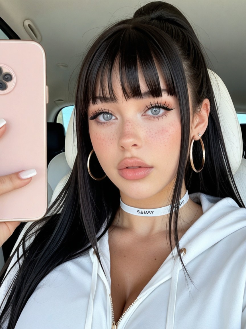 Extreme Blush, Excessively Long Hair, Blunt Bangs AI Porn