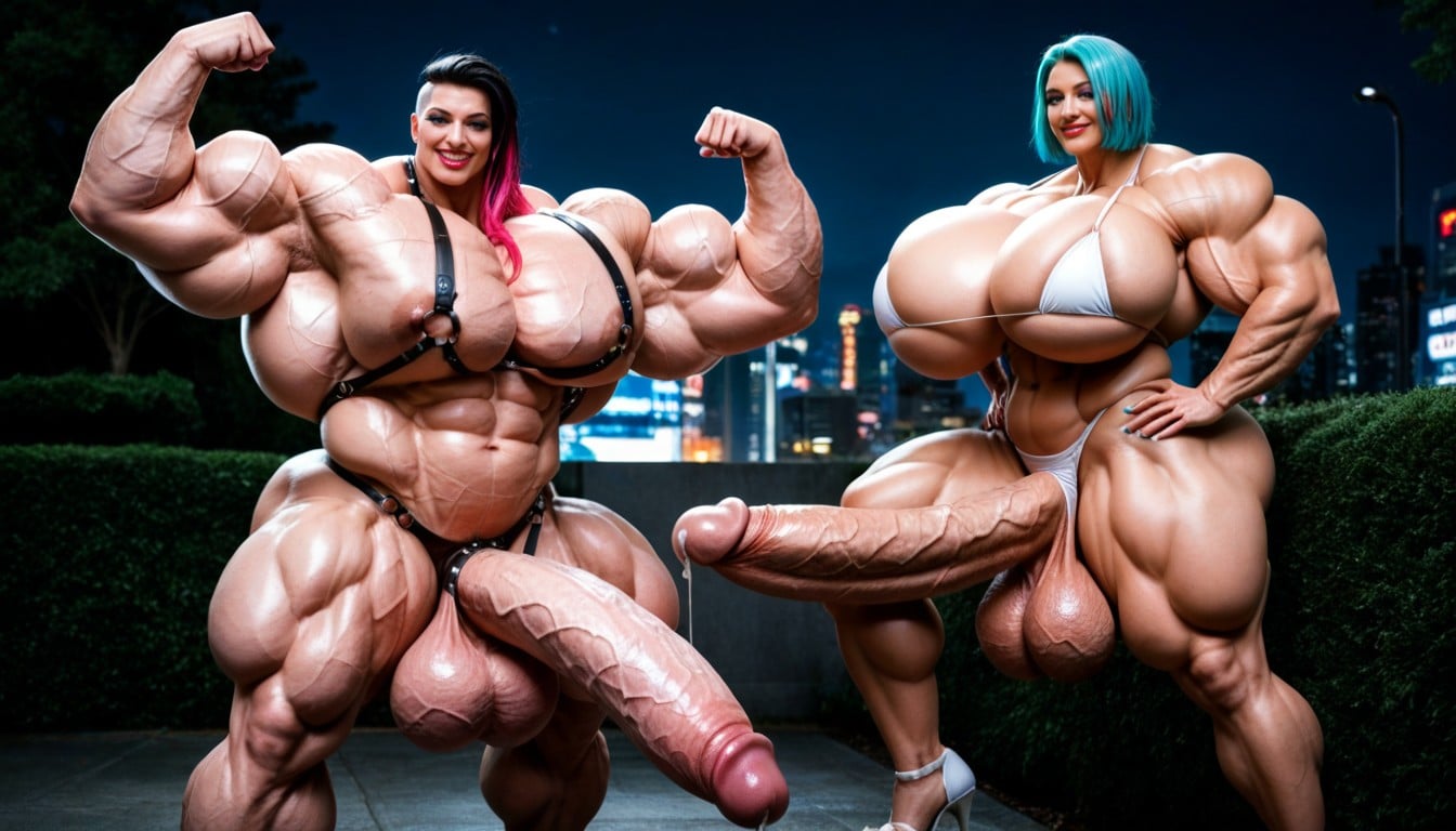 Night, Hyper Gigantic Massive Veiny Muscles, Pre Cum 人妖AI黃片
