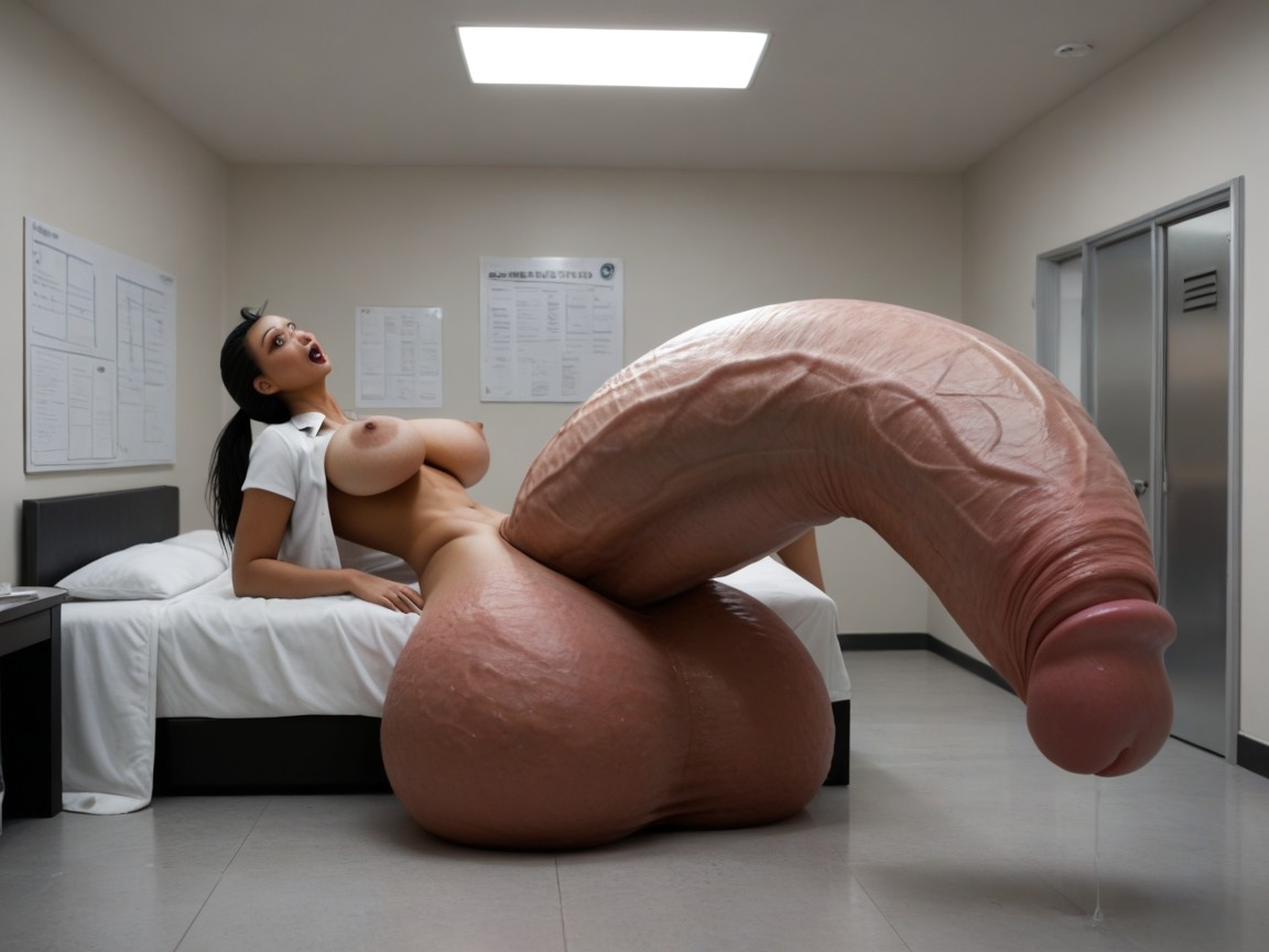 Gigantic Testicles, Balls Are Big Enough To Touch The Floor, Highly Detailed Face Cock Keeps Getting Bigger Shemale AI Porn