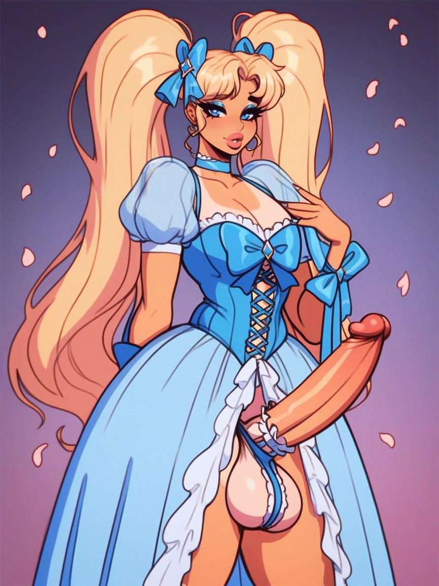 Thickthighs, Hyper Massive Dress, Puffy Sleeves Shemale AI Porn