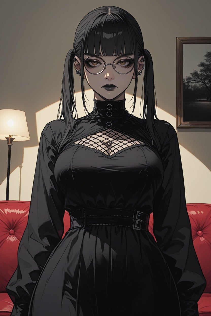 Black Nails, Bored, Piercings Hentai IA