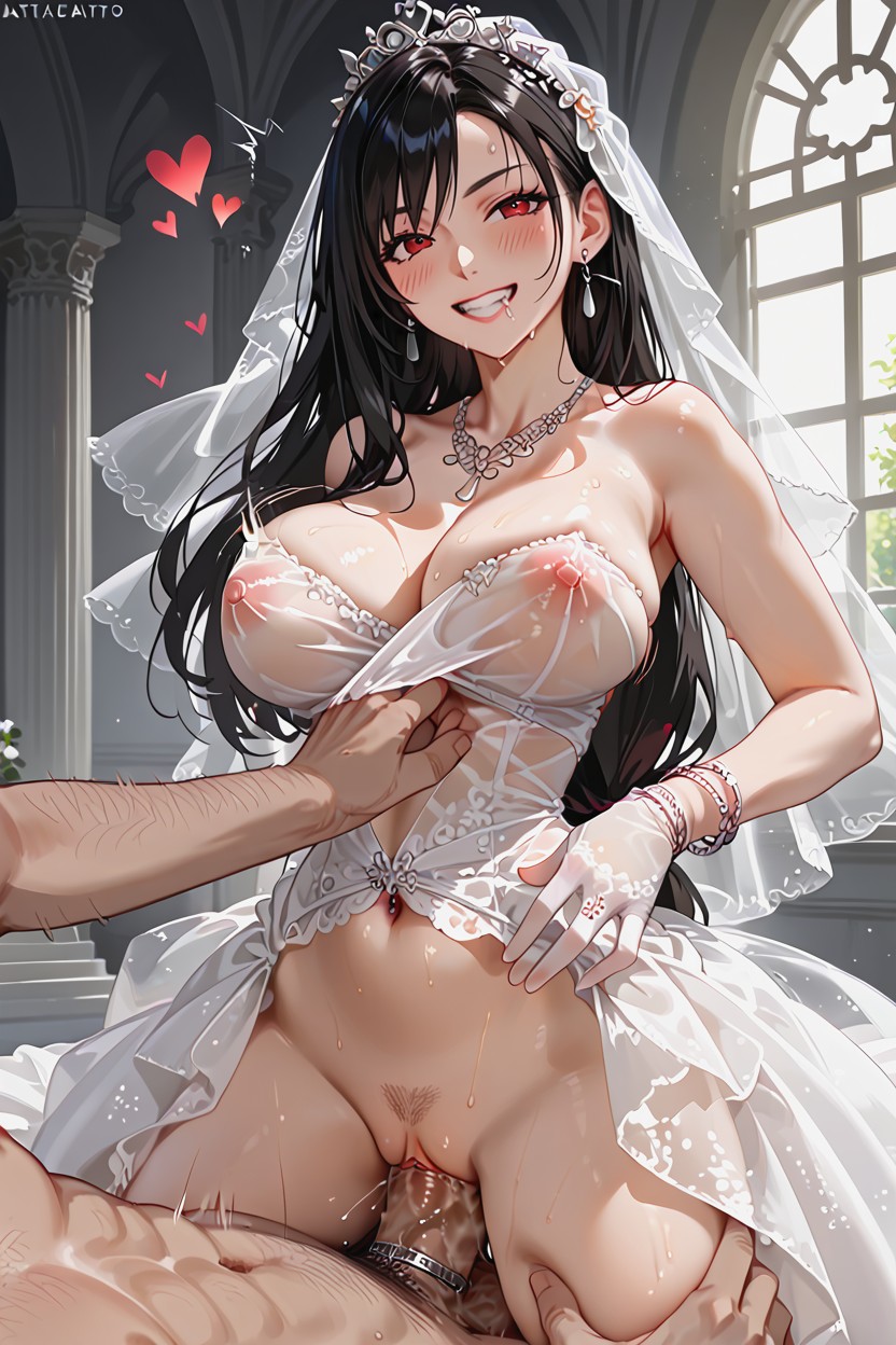 Sweat, Detailed Red Eyes, Cock Ring AI Porn