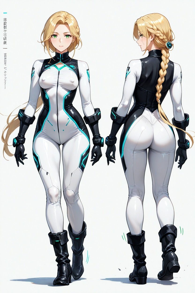 Green Eyes, Front View, Full Body View AI黃漫