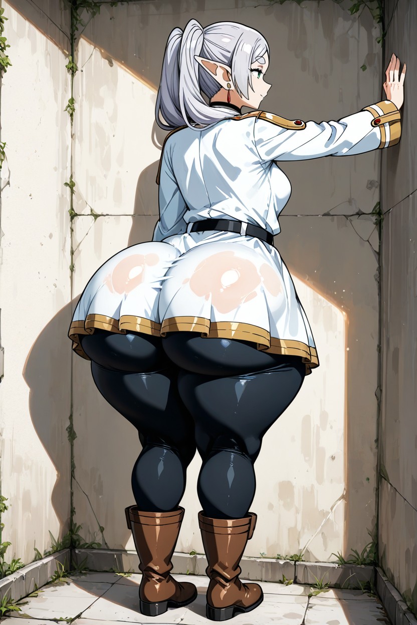 Extremely Large Ass, Fat Ass, White Skirt AI Porn
