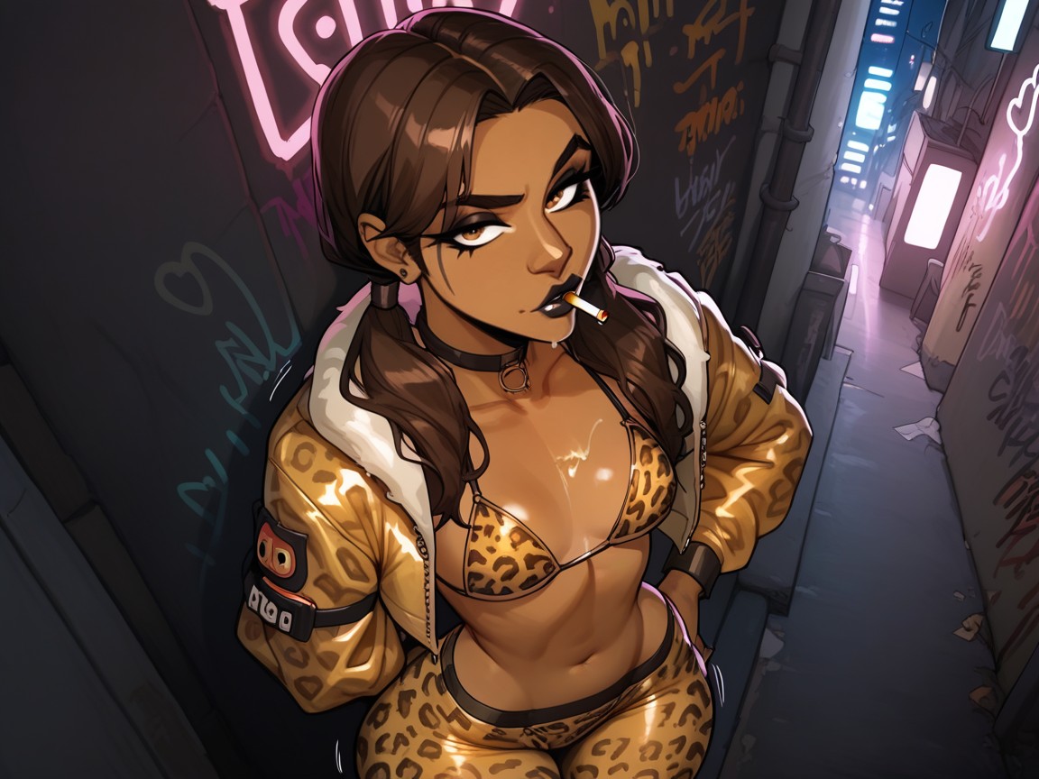 18+, 갈색, Alleyway Background 헨타이 AI 포르노