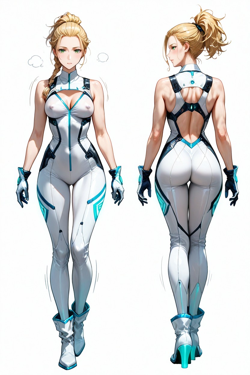 Front Right Ear Mouth Level Braid, Semi Realistic Faces, 18+ Porno IA Hentai