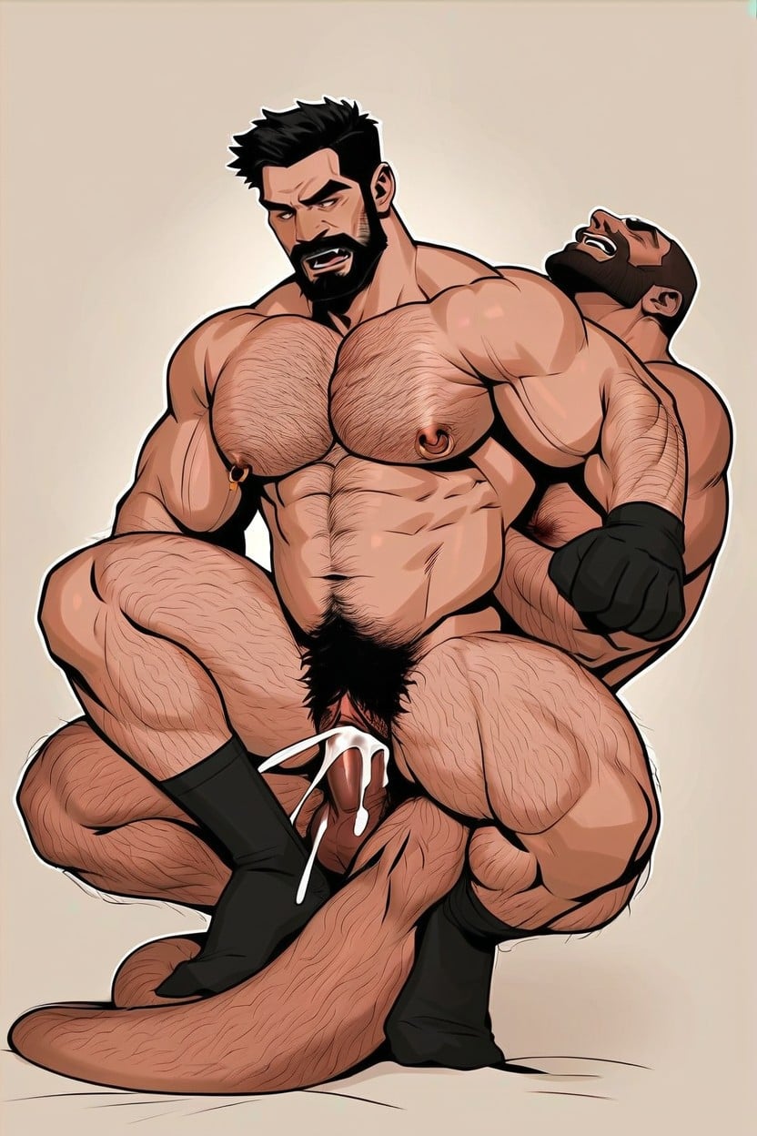 Thick Beard, Man With Extreme Fangs, Man With Pussy Being Fucked By Solid Snake AI Gay Porn