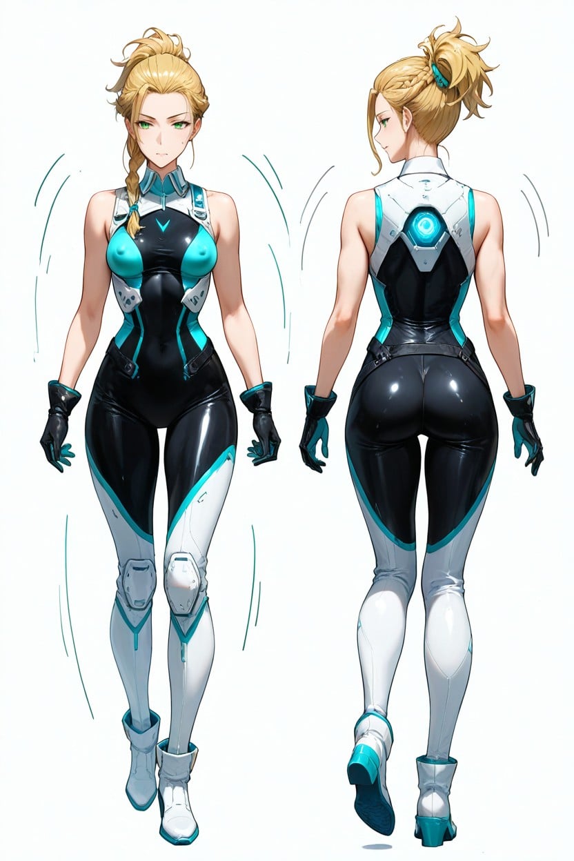 Elegant Dynamic Masterfully Thick Linework Character Action Sheet, Walking, 18+ Hentai AI Porn