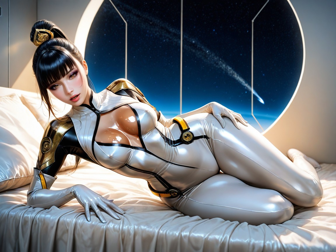 25+, Eve Wears An Ornate Transparent White And Grey Panels Futuristic Combat Bodysuit, Eve From Stellar Blade Hentai AI Porn