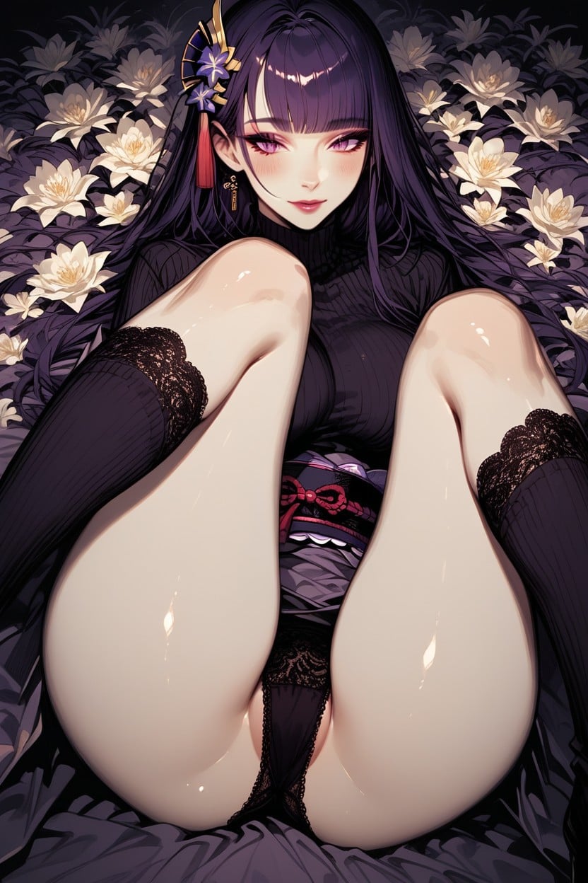 Perfect Breasts, Lit Only By This Place, Unusual Sexy Hairstyle Hentai AI Porn