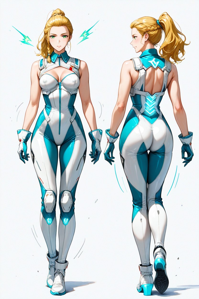 Hyper Long Legs, Plentiful Motion Lines, Bare Knees Hentai AI Porn