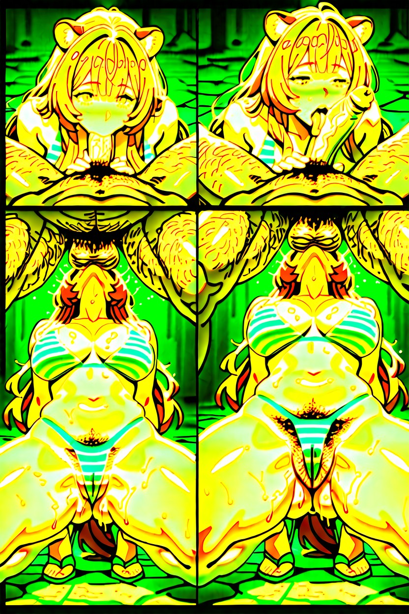 Sweaty, Entire Pelvis Covered In Long Natural Pubes, Skinny Hentai AI Porn