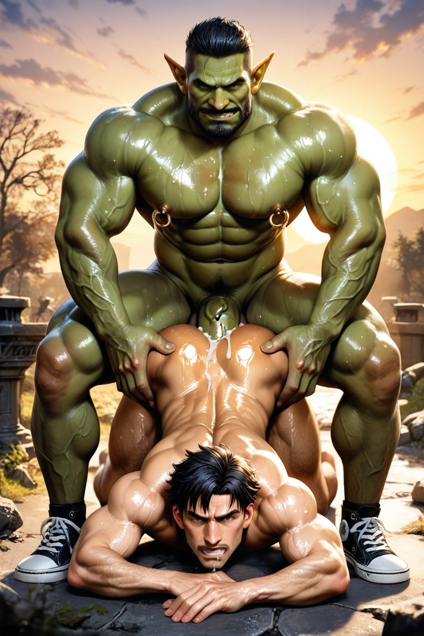 Musclé, Accurate Anal Penetration, Second Man Is Cosplaying As Ike From Fire Emblem Porno IA Gay
