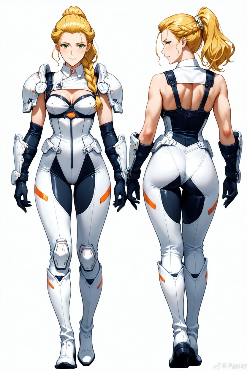 Erected Nipples, Futuristic Outfit, Back View Hentai AI Porn