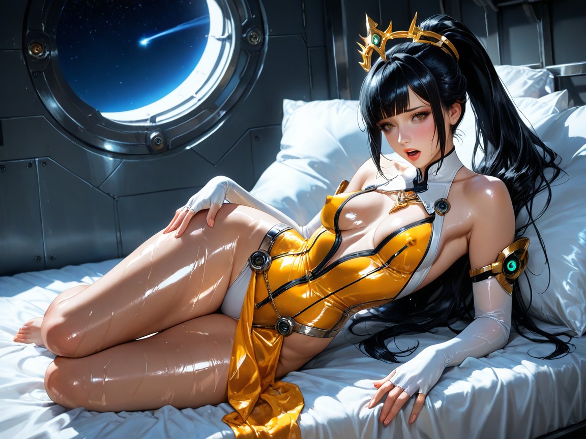 Looking At Viewer, Skinny, Soft Padded Bed Hentai AI Porn