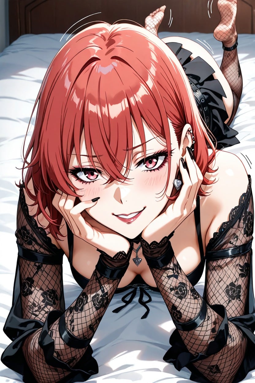 Goth Costume, Anime Features, And Make Her With Bob Hair Hentai AI Porn