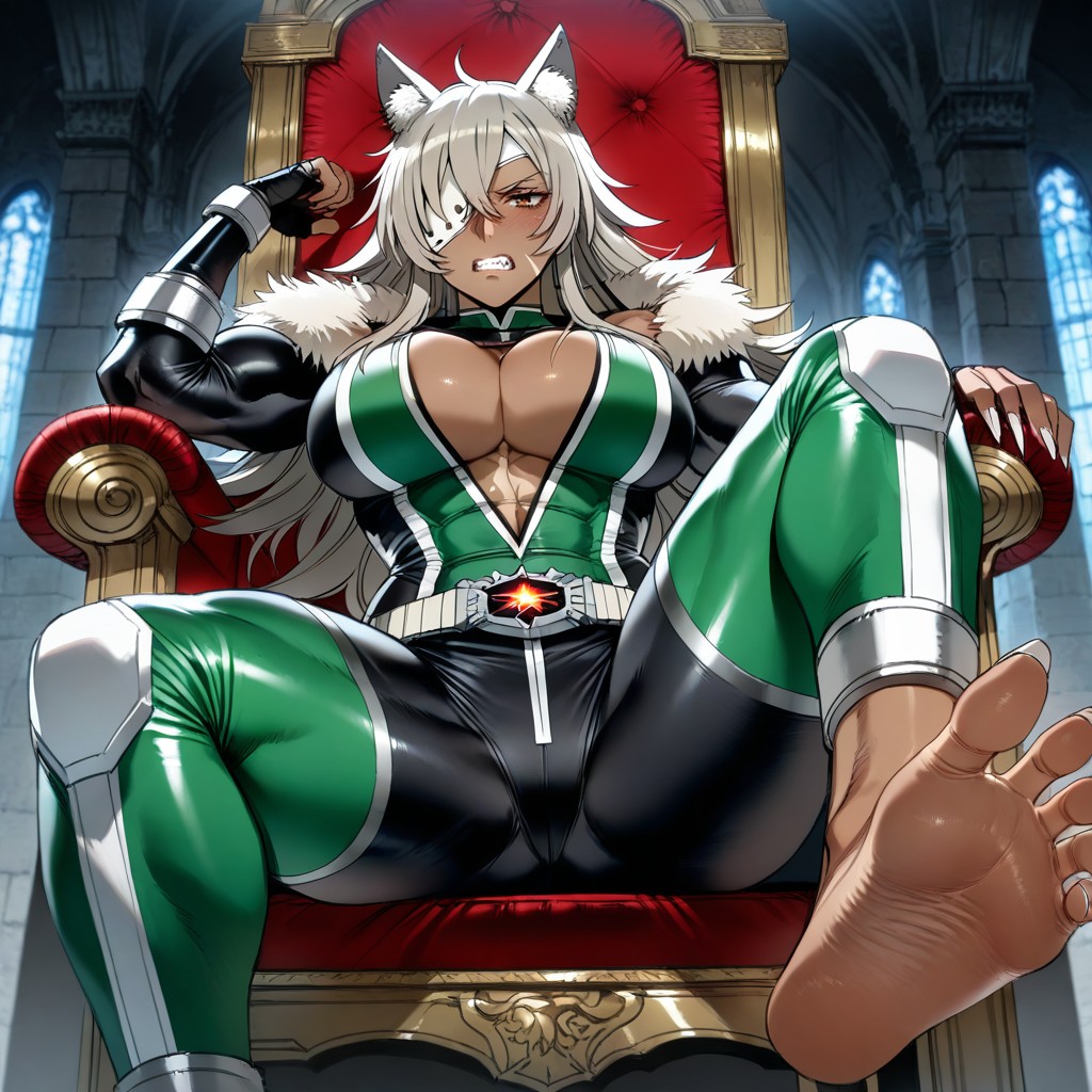 Very Muscular Female, Bottom Up, Looking At Viewer Hentai AI Porn