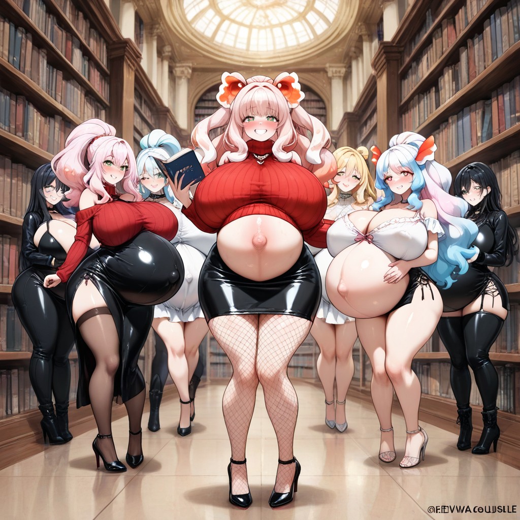 Belly Expansion, Fishnet Stocking, Harem AI Porn