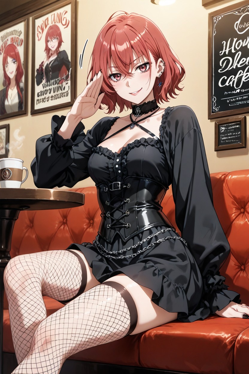 Red Eyes, Change Her Hair Color, Cm Length Hentai AI Porn