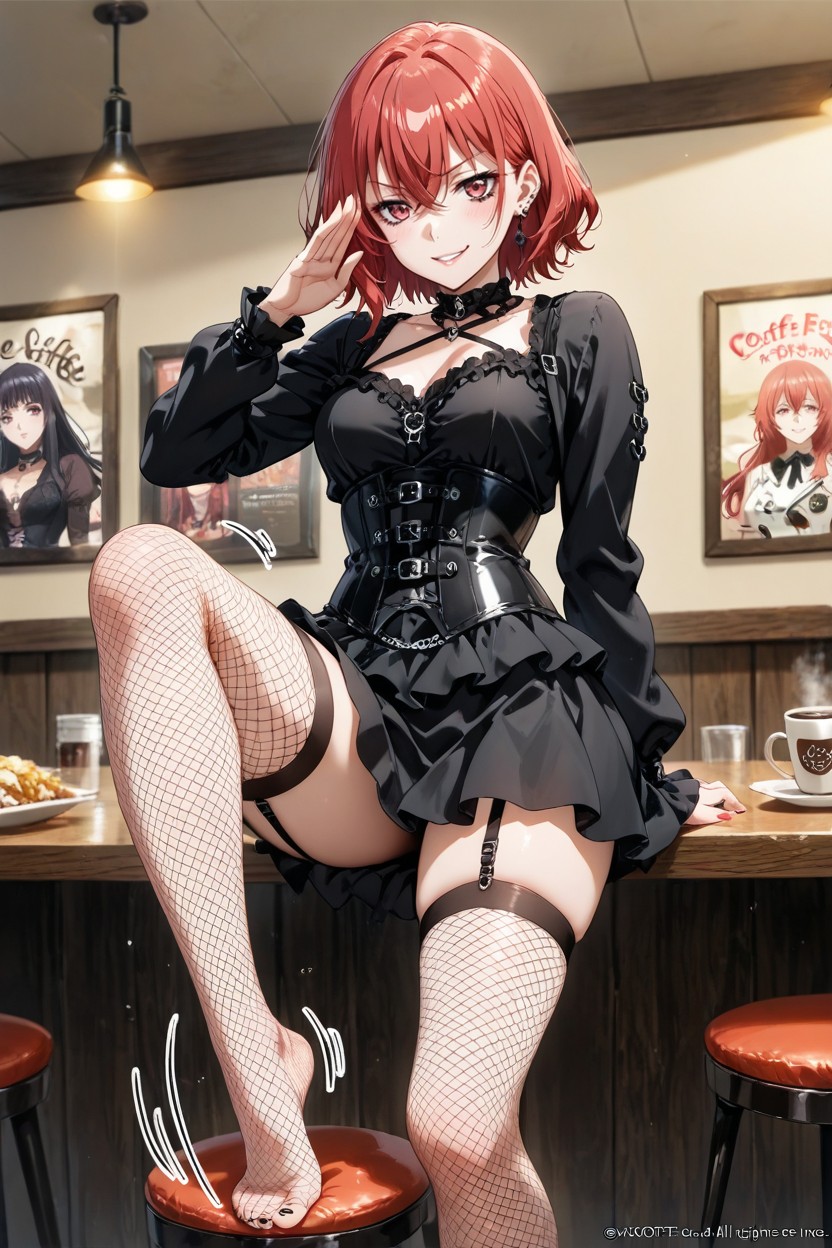 Close, Color Redhair, Short Length Hentai AI Porn