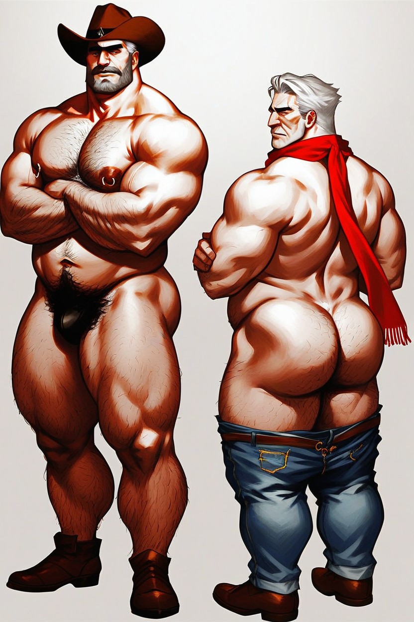 Vue Arrière, Foulard, Arm Hairy Porno IA Gay