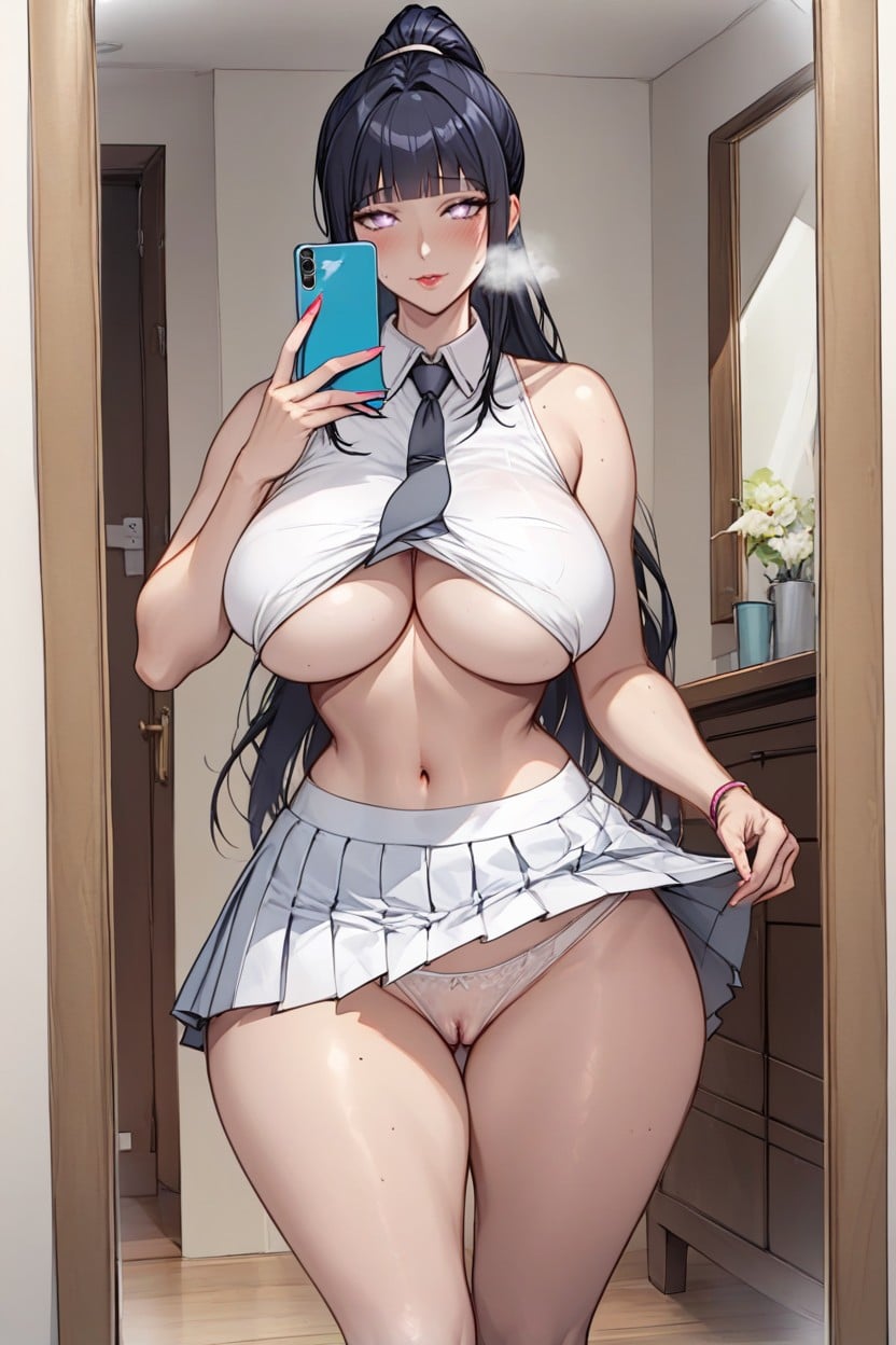 Shaved Pussy, Wearing White Shirtshirt, Slut Hentai AI Porn