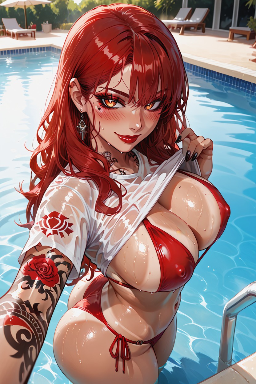 Tattoos, Oiled Skin, Sweaty Hentai AI Porn