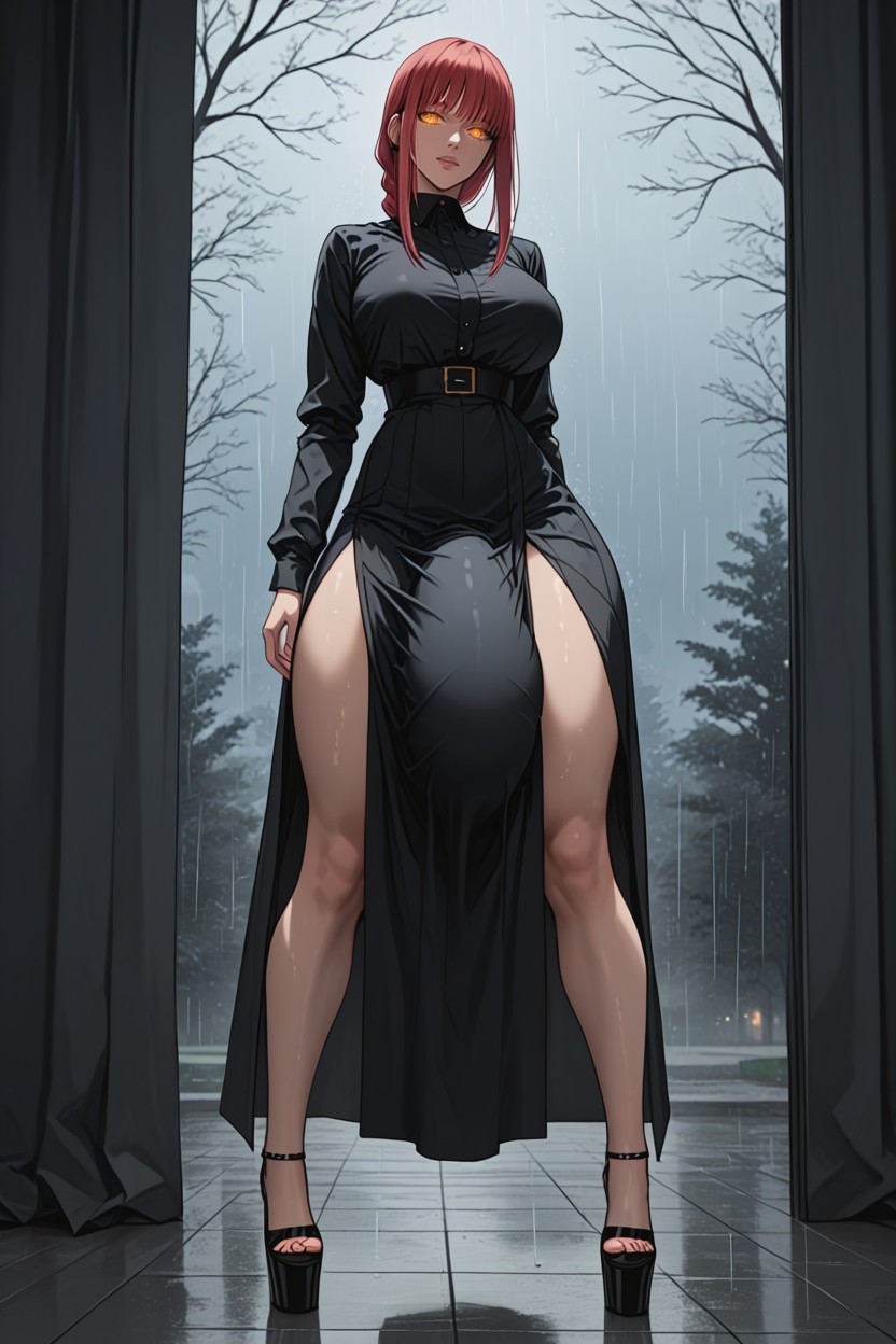Clothes Stretching Over Bulge, Muffin Top, Maroon Hair ニューハーフAIポルノ