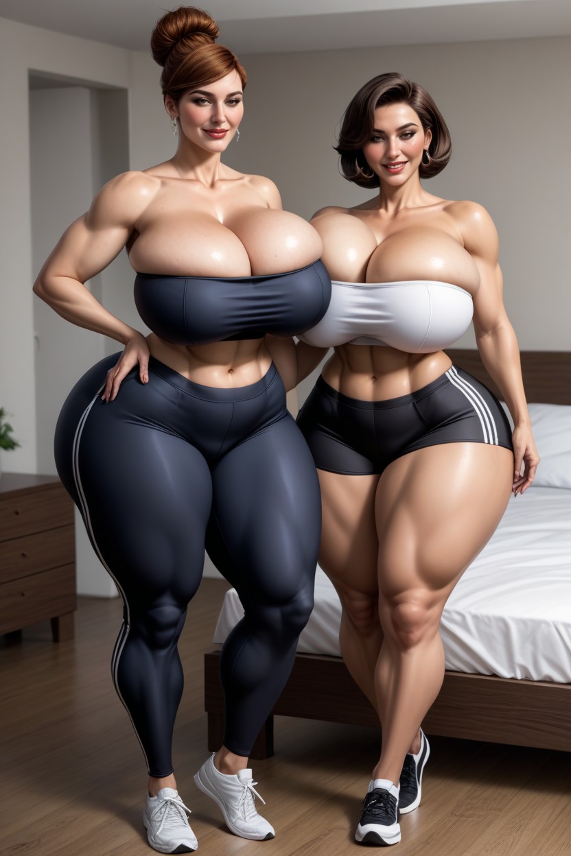 Form Fitting Clothes, Licking, Side View AI Porn