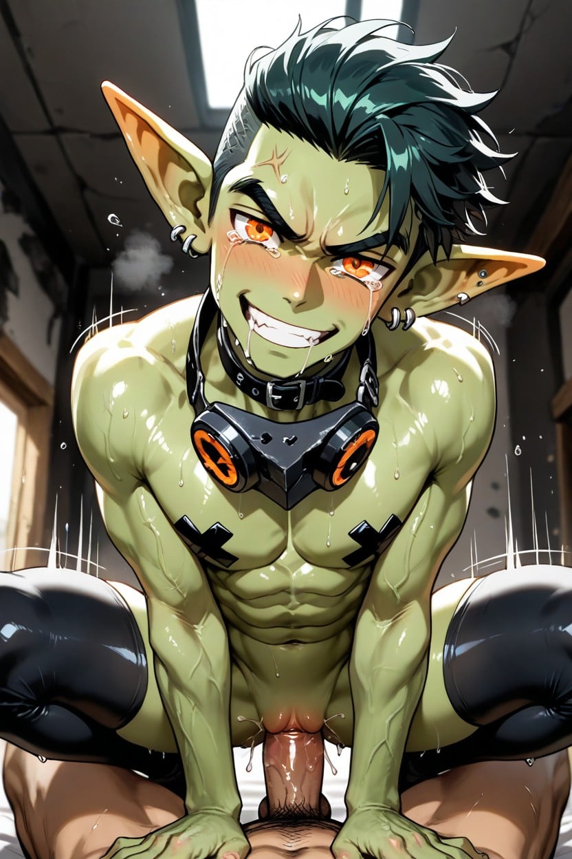 Ear Piercing, Person, Green Skin Porno IA Gay