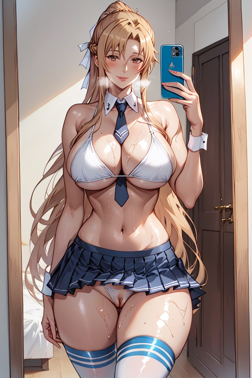 Navy Necktie, Wasp Waist, Voluptuous Hentai AI Porn