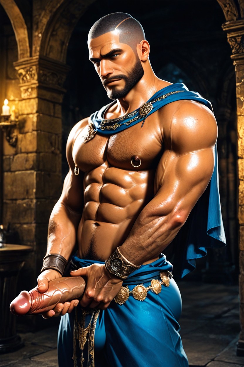 Arab Man, Arab Palace, Buzzcut ゲイAIポルノ
