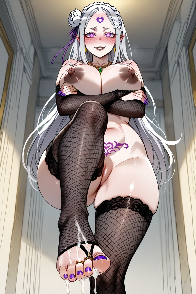 Gold Necklace, Crossed Arms, Lifting Foot Hentai AI Porn