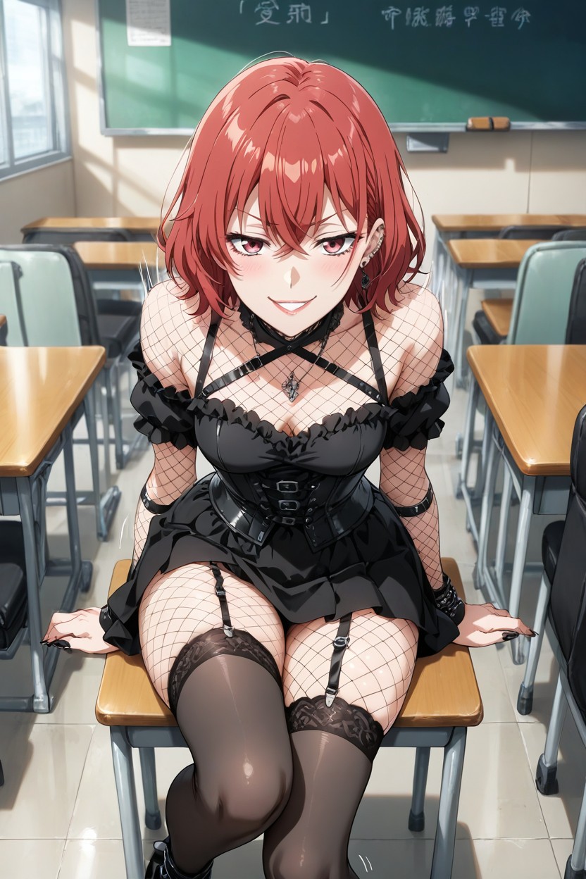 Short Length, Red Eyes, Anime Hentai AI Porn