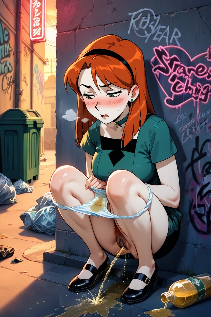 Straight Smooth Hair, Urine Stain On Panties, Neon Lights Hentai AI Porn