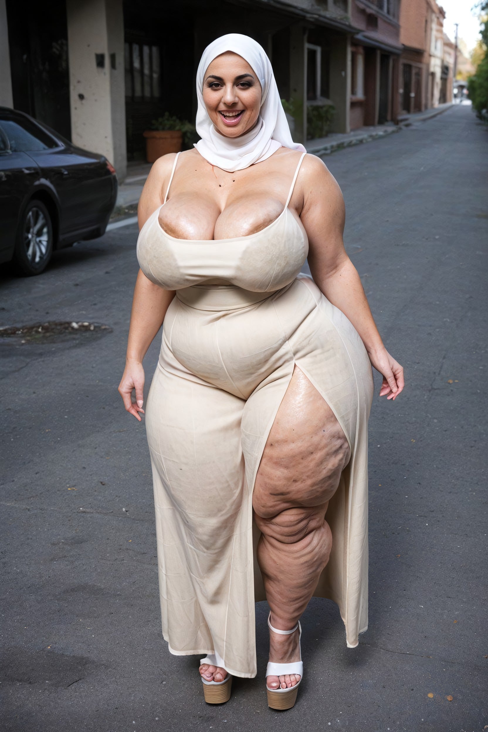 Nip Slip, Smiling, Dress AI Porn