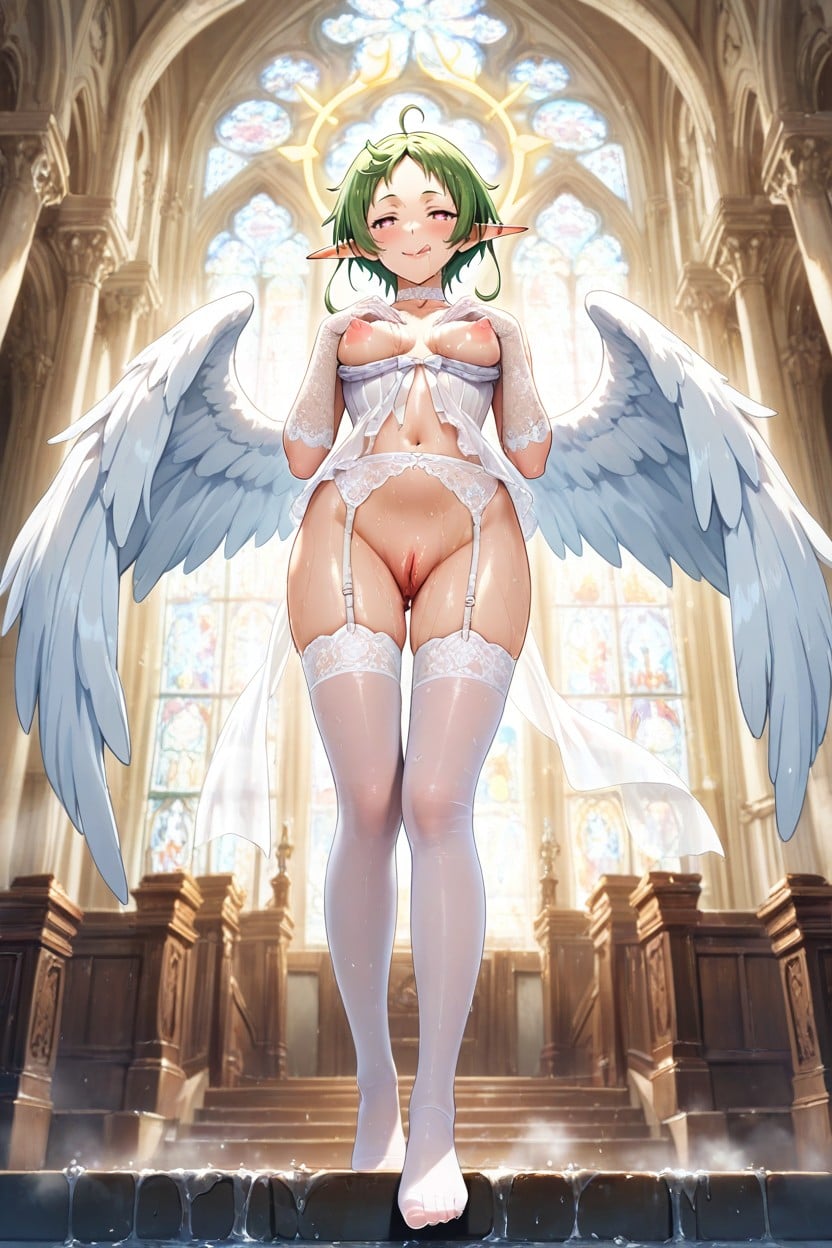 Full Body View, Horny, Breasts Out Hentai AI Porn
