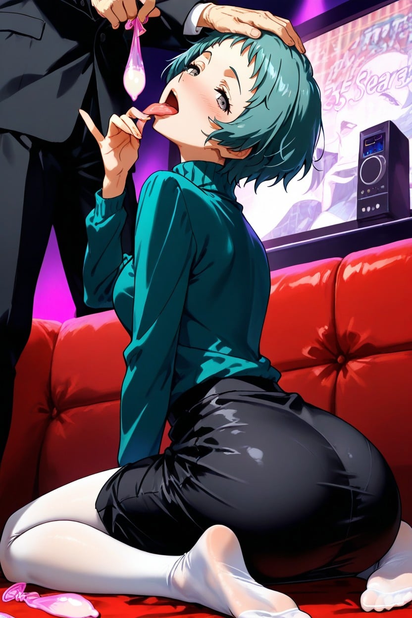 Girl, Man With Black Hair, Open Mouth Hentai AI Porn
